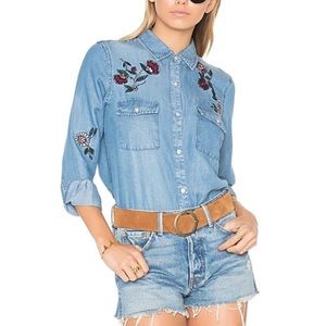 BB DAKOTA x Revolve embroidered denim shirt